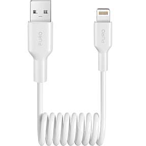 Puro USB-C til USB-A spiral kabel, 1 meter - hvid