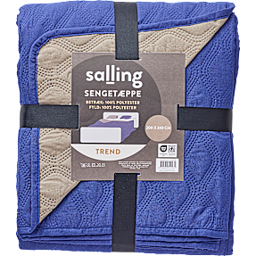 Salling Trend sengetæppe 200x240 cm - blå og sandfarvet