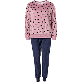 VRS dame fleece sæt str. XS - lyserød/blå