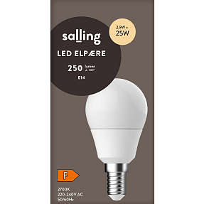 Salling LED kronepære 2,9W - varmt hvidt lys