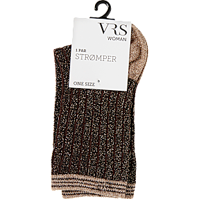 VRS dame glimmerstrømper str. onesize - brun