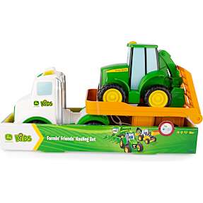 John Deere biltransporter med traktor