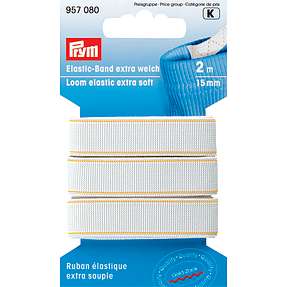 Linnings-elastik - ekstra blød 15mm hvid