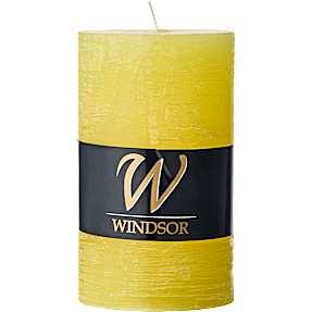 Windsor rustiskt bloklys 7x12 cm - gul
