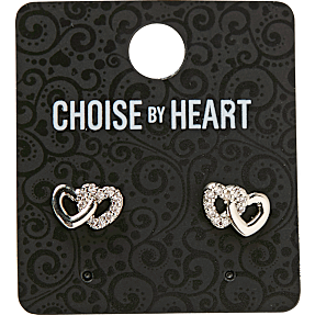 CBYH ørestikker med hjerter - sølvfarvet