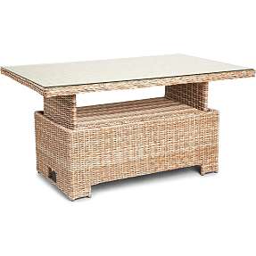 Vila Gotland havebord m. hæve/sænke 134 x 84 cm - natur