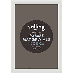 Mat sølvfarvet ramme m. glas - 10x15 cm