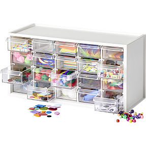 Hobbykommode 3 med 20 skuffer - hvid