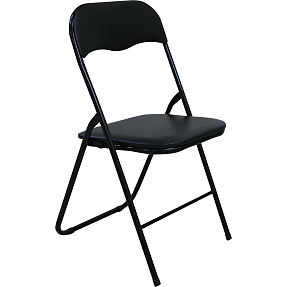 Klapstol - sort kunstlæder