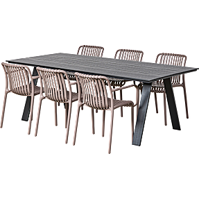 Newyork havebord med 6 stole