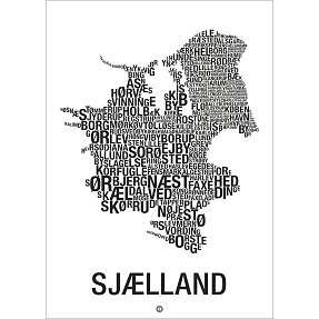 Sjælland, byer - 50x70 cm