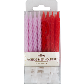 Salling kagelys snoet L: 6,3 cm 24-pak - rød mix