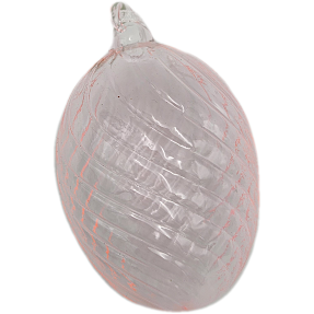 Rillet glas påskeæg ophæng 5x7 cm - flere varianter - assorteret