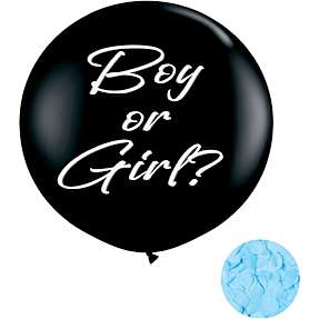 Gender reveal ballon 90 cm - Lyseblå