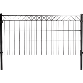 HORTUS panelhegn med dekorations "X" 100 x 200 cm - sort