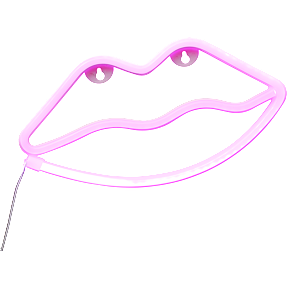 Læber neonskilt - pink