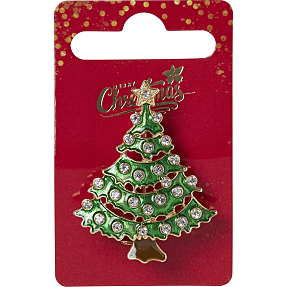 CBYH dame jule broche med juletræ  - grøn