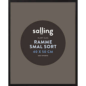Sort ramme m. glas - 40x50 cm