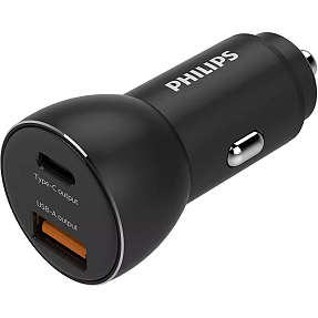 Philips USB hurtigoplader til cigarstik 36W - sort