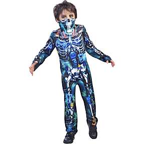Halloween gamer skelet kostume str. 140