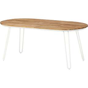 Boston havebord, teak træ/hvidt stel