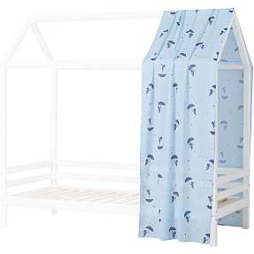 Hoppekids Ole Lukøje forhæng til husseng 90x200 cm - Blå