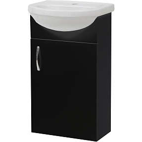 Nortiq Milano badskab med vask - højglans sort