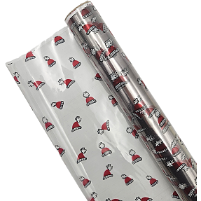 Cellofan med juleprint 70 x 2,5 m - flere varianter - assorteret