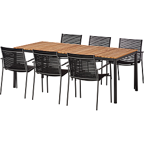 Mood Classic havebord med 6 Mood Classic stole, antracit stel
