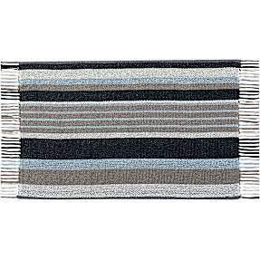 Salling bomuldsgulvtæppe - blå, sort, brun og beige