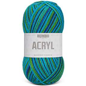 BUMBO Akrylgarn print - Grå Blå Grøn 106