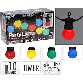 LED lyskæde 10 pærer - multifarvet