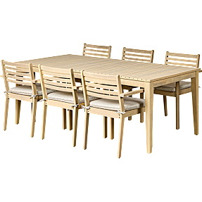 Lugo havemøbelsæt med 6 stole - akacietræ