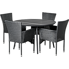 Egeholm bord med 4 Fairfield stole - sort