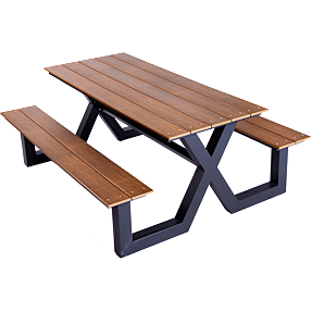 Bord-/bænkesæt X-model teak nonwood