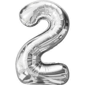 Salling folieballon " 2" H: 35 cm - flere varianter - assorteret