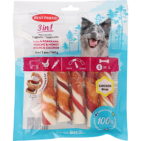 Tyggeruller S m. kylling og gulerødder