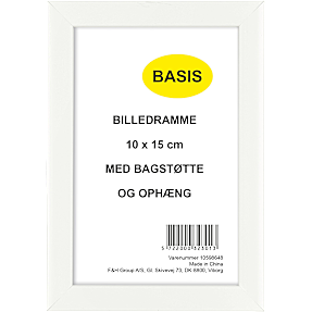 Ramme i hvid - 10x15 cm