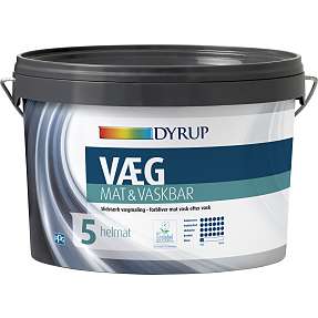 Dyrup vægmaling mat & vaskbar hvid - 2,25 liter