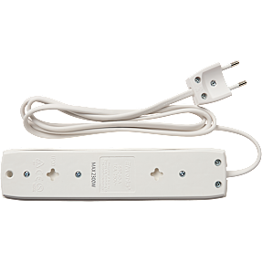 Elworks stikdåse med 4 udtag - hvid