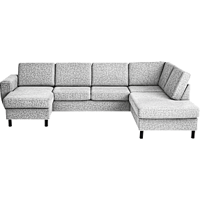 Rom Nordic venstrevendt U-sofa - lysegrå