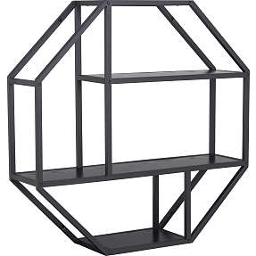 Seaford oktagon vægreol - sort