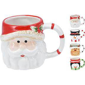 Krus med hank - julemotiv – flere varianter – assorteret