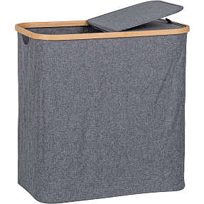 Noto vasketøjskurv i bambus - mørkegrå