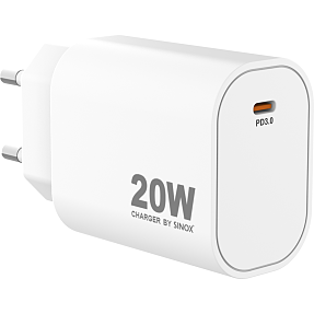 Sinox Pro oplader 20W - hvid
