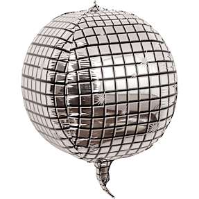 Folieballon Diskokugle H: 35 cm - Sølv