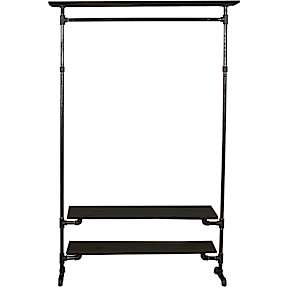 Copenhagen garderobestativ med 2 hylder - sort