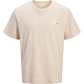 JJ REBEL herre t-shirt med print str. 2XL - beige