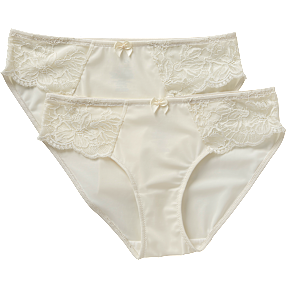 VRS dame 2-pak tai trusser str. S - hvid