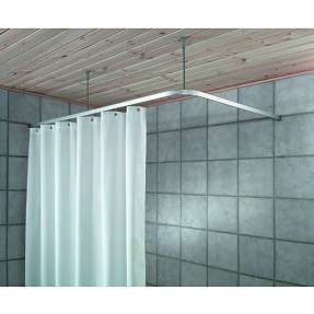 Universal badeforhængsstang - sølvfarvet